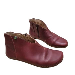El Naturalista Leather Burgundy Boots